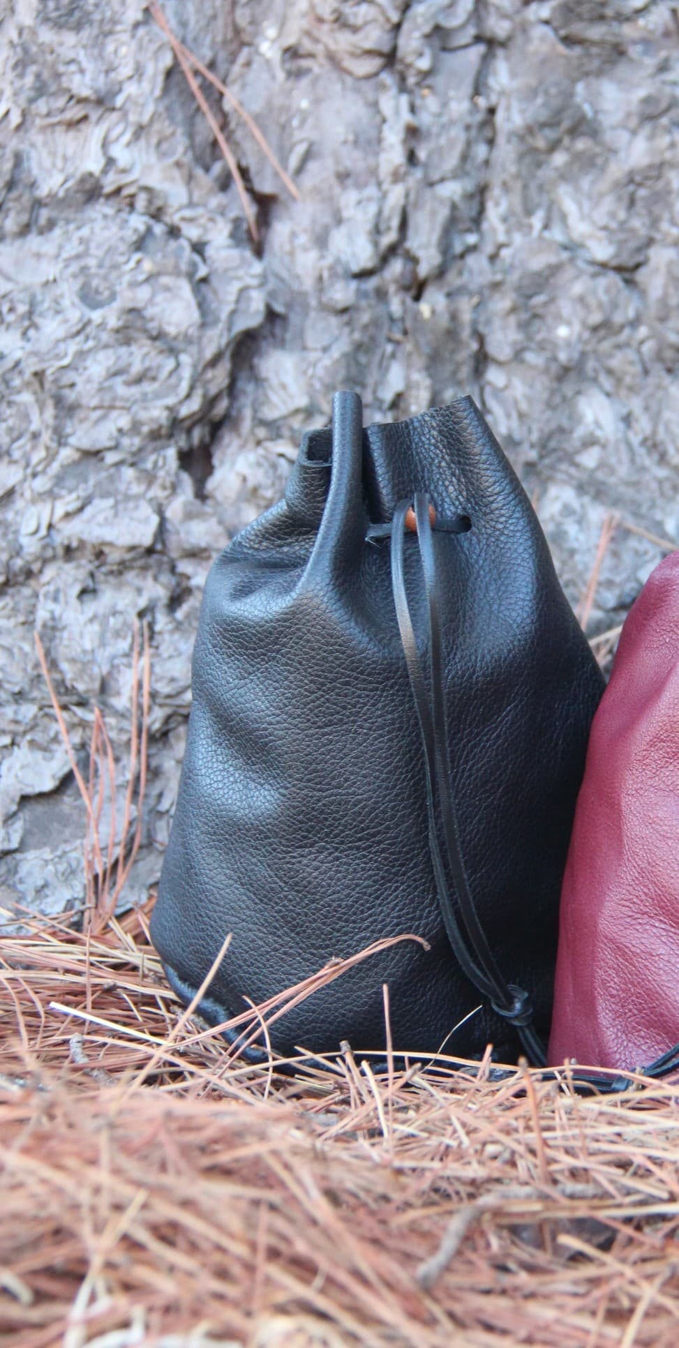 Leather Coin Bag - Black